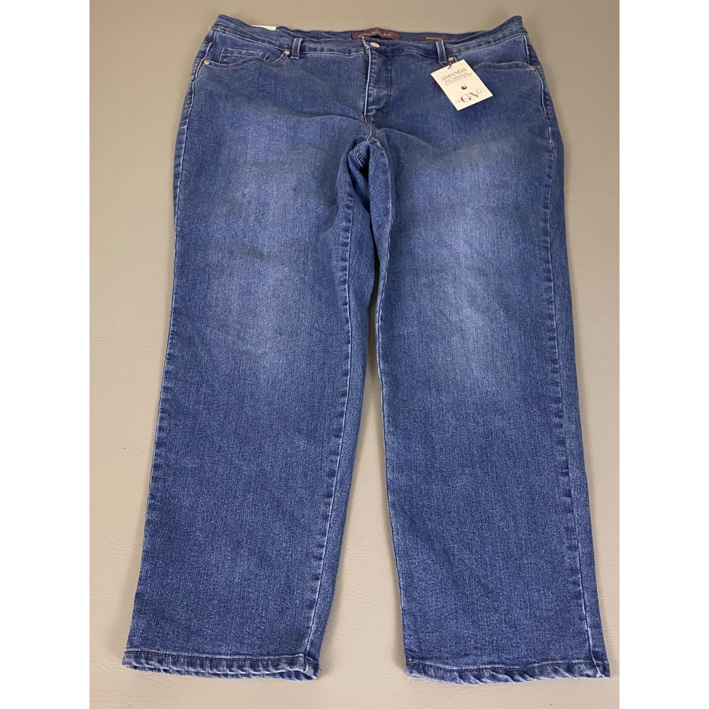 Gloria Vanderbilt Amanda High Rise Jeans Plus 20W Straight Blue Slimming NWT